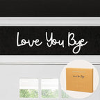Dripykiaa LOVE YOU BYE Wood Sign Home Decor Boho Decor 31.5” Wood Grain Wall Decor Express Love and Warm for Your Family Lovers Wall Art Gift Hallway Entryway Door For Home - White