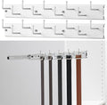 Blulu 2 Pcs 13.8'' Sliding Tie Rack Hangers for Closet, 9(Total 18) Tie Pull Out Wall Mounted Extending Sturdy Metal Belt Organizer Holder for Men Belt Storage, Sliver