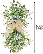 24inch Floral Swag, Greenery Swag Artificial Olive Flower Swag, Greenery Swag Spring Floral Swag Fake Olive Leaves Decorative Swafor Wedding Arch Party Wall Home Garden Decor