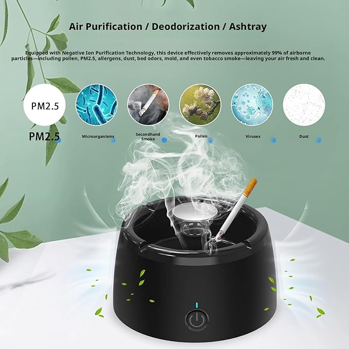 Smokeless Ashtrays for Cigarettes Indoor,Smokeless Ash tray for Home,smoke buddy Air Purifier,smoke eaters for cigarette smoke