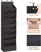 STORAGE MANIAC Over the Door Shoe Organizer Heavy-Duty Large Deep Pocket Hanging Shoe Organizer Shoe Rack Door Closet Shoe Organizer for Wall, Dorm & Narrow Door Storage Shoe Holder Black, 2 Pack