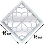 Wocred 2 PCS Square Wall Mirror,Gorgeous Rustic Farmhouse Accent Mirror,Rustic White Color Entry Mirror for Bathroom Renovation,Bedrooms,Living Rooms and More(16”x16”)