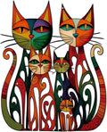 Wesiti Cat Wall Art Decor Iron Wall Sculptures Decor for Cats Lover 11 x 11.8 Inches Colorful Mid Century Cat Retro Signs for Home Living Room Bedroom Kitchen Office(Vintage-chic)