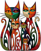 Wesiti Cat Wall Art Decor Iron Wall Sculptures Decor for Cats Lover 11 x 11.8 Inches Colorful Mid Century Cat Retro Signs for Home Living Room Bedroom Kitchen Office(Vintage-chic)