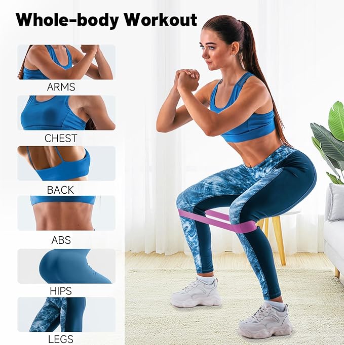 Resistance Loop Exercise Bands for Working Out, Fitness Elastic Bands, Workout Bands for Home Gym, Stretching, Yoga, Pilates, Physical Therapy (5pcs Set)