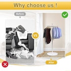 Round Garment Rack, Floor Standing Rotatable Clothing Rack, Portable Retail Display stand for Hanging Clothes Bedrooms Boutiques Commercial Shop Laundry Room