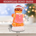 Gingerbread Christmas Snow Globe Lantern with 8 Music Songs & 6H Timer Water Snow Globe Lantern USB & Battery Operated for Christmas Festival Decorations Gifts (Pink Gingerbread)