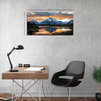 Sunset Mountain Wall Art for Living Room Nature Grand Teton Landscape Canvas Wall Decor National Park Wall Art Oxbow Bend Snake River Scenery Wyoming Painting Artwork Office Home Decoration 20x40"