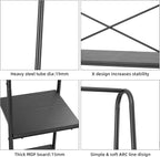 Finnhomy Rustic Clothes Rack, Clothing Rack for Hanging Clothes Heavy Duty Garment Rack with 5 Wood Shelves Freestanding Portable Closet Organizer for Bedroom/Entryway/Boutiques，Matte Black
