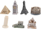 BESPORTBLE 7Pcs Miniature Architecture Model Kit Resin Building Sculptures of Famous Landmarks Decoration for Weddings and Events Includes Eiffel Tower More