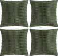 Fancy Homi 4 Packs Decorative Throw Pillow Covers for Living Room Couch Bed, Modern Farmhouse Boho Home Décor Accent Cushion Case, 18" x 18", Olive Green