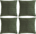Fancy Homi 4 Packs Decorative Throw Pillow Covers for Living Room Couch Bed, Modern Farmhouse Boho Home Décor Accent Cushion Case, 18" x 18", Olive Green