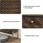 Shoe Storage Cabinet with Textured Diagonal Lines Doors 2 Flip Drawers, Walnut Narrow Shoe Cabinet Storage for Entryway, Freestanding Shoe Organizer Cabinet, Slim Shoe Rack Cabinet