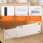 Lifewit 16 Pack 5" High Drawer Dividers 34-56cm/13.5-22" Adjustable Drawer Organizer for Clothes/Utensils, Expandable Drawer Separator in Dresser/Kitchen/Bedroom/Office Organization & Storage White