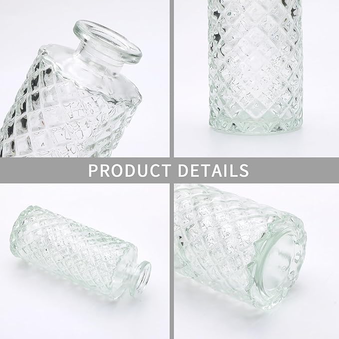 Brajttt Glass Bud Vase Set of 18,Small Glass Vintage Vases for Flowers,Clear Bud Vases in Bulk for Rustic Wedding Decor,Table Centerpieces,Decor Centerpiece for Bathroom