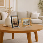 Americanflat Acrylic Easel Stand - 4" Tabletop Easel and Plate Stand - Set of 2 - Lightweight Display Holders for Photos, Cards, Frames, Books, Magazines, Albums - Home or Office Decor