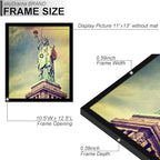 100% Solid Wood 11x13 Picture Frame Set of 2, Black Frame for 11 x 13 Inch Picture Poster Photo, Light Weight 11 by 13 HQ Matte Black Frame for Wall - 2 Pack/Black/11 x13