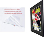 4 Packs Sports Magazine Frame Fits Measuring 8.5 x 11.25 Inch Magazine Display Frame with Black Core Matting and Installed Hangers for Wall Hanging