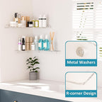 Sezanrpt 8x11.8 Inch Clear Corner Shelf Wall Mount Set of 2, Acrylic Corner Floating Shelves, Wall Organizer Shelf for Bathroom, Kitchen, Bedroom, Living Room, Dining Room, Office