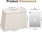 Rectangle Lamp Shades Set of 2, Top 7"x12.5", Bottom 9"x15", Height 10"，Large Beige Lampshades for Table Lamps Floor Lamps, Square Lamp Shade Replacement, Spider, Harp Holders Included, Easy Assembly