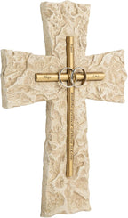 Grace4Joy Wedding Wall Cross, 10 Inches Marriage Prayer Wall Decor Religious Wedding Gifts, Hand Painted Faith Hope Love Cross Unique Gifts for Anniversary, Newlyweds Couple(Gold/Silver)