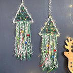 Christmas Tree Dream Catcher with Lights Handmade Christmas Dreamcatcher Hanging Decoration Home Wall Decoration Craft Ornament