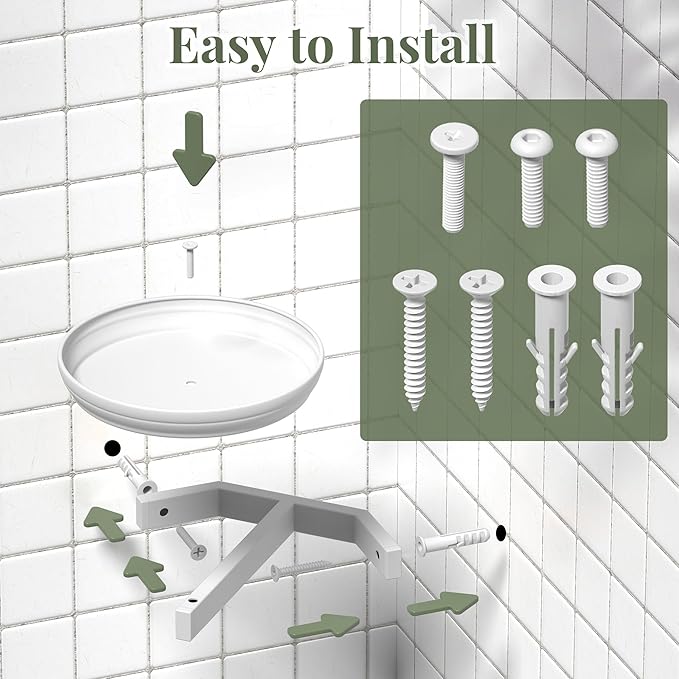 BXF Floating Plant Shelves for Wall Set of 3, Heavy Duty Matte White Corner Wall Planters for Indoor Plants, Minimalist Round Corner Shelf with Safety Guardrail, Rust-Proof Hanging Plant Holder