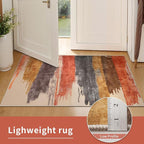 Ciicool Abstract Area Rug Indoor, 3x5 Washable Entryway Rug, Modern Soft Throw Rug with Non-Slip Backing Ideal for Bedroom Living Room Entrance Kitchen, Low-Pile Floor Carpet Doormat Red Yellow Grey