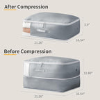 DIMJ Comforter Storage Bag - Large Capacity Ultra Space Saving Self Compression Organize for Duvet, Pillow, Bedding, Blanket Storage Organizer Nylon Compression Bags, Sheet Storage with Zipper