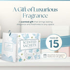 15 Pack Fresh Linen Sachets for Drawers and Closets, Scented Sachets for Drawers, Closet Freshener Sachet for Drawers to Refresh Any Space, Fresh Linen Sachet Bags, Scented Drawer Fresheners
