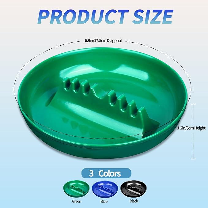 3Pcs Assorted Colors Ashtray Sets, Ash Tray for Cigarettes and Cigar, Round Large Size Plastic Ashtrays, for Indoor Outdoor Home Office Patio Restaurant Bar Hotel Use (1 Black 1 Green 1 Blue)
