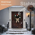 Wreath Hanger for Front Door, 6Pack Suction Cup Hooks for Glass Window/Over Door/Outdoor, Christmas/Thanksgiving/Halloween/July 4th/Easter/Valentine/Fall/Summer/Spring (6 Pack)