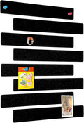 Cork Board for Walls - 8 Pack Felt Pin Board Bar Strips - Self-Adhesive Lightweight Bulletin Board - Cork Board for Office with 40 Push Pins No Damage for Wall (Black)