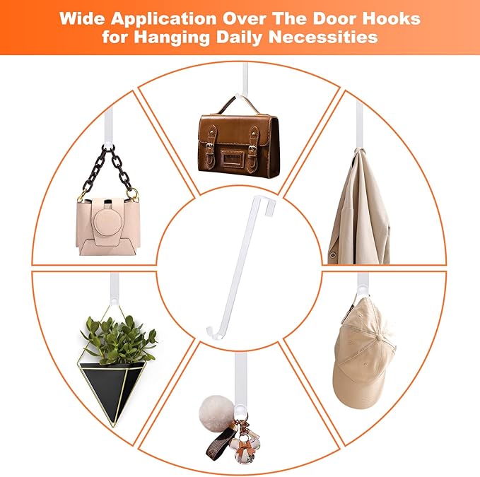 12" Wreath-Hangers for Front Door,2 Pack Christmas Easter Decorations Clear Fall Wreath-Door-Hanger,Welcome Sign for Front Door Inside Outside Over The Door Hooks Organizer Home Holiday Decor