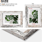 Egofine 4x6 Picture Frames Set of 4, Made of Solid Wood Covered by Plexiglass 3x4.5 and 3.5x5 with Mat or 4x6 without Mat, for Table Top Display and Wall Mounting Photo Frame Rustic White