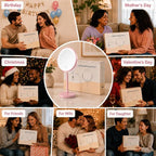 DEIOVWXS Makeup Mirror, 3000mAh Rechargeable Double-Sided Magnifying Vanity Mirror with 3 Colors, 1X/10X, Adjustable Brightness, Gifts for Mom, Mothers Day, Women, Wife, Girls, Dorm Room Essential