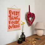 Everything is Figure outable Inspirational Wall Art Decor,Positive Motivational Poster,Affirmations Wall Hanging Poster for Office, Living Room, Bedroom ,Motivational Gift for Birthday,Graduation New job 14x18.5inch(Red)