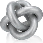 Yalikop 3 Link Wood Knot Decor Rustic Home Décor Accents Hand Carved Coffee Table Decoration, Boho Chain Link Decoration, Modern Shelf, Rustic Objects for Home Living Room Bedroom (Silver)