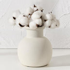 SIDUCAL Spotted Ceramic Modern Vase, 5.8 Inch Rustic Farmhouse Decorative Boho Terracotta Vase for Home Decor, Table, Living Room, Wedding, Shelf Decor, Mantel, Speckled White
