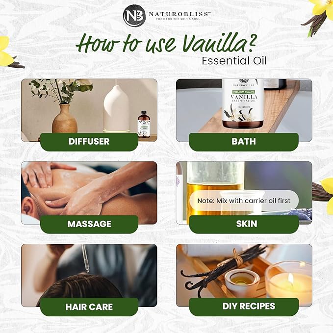 NaturoBliss Vanilla Essential Oil (4oz) Premium Quality