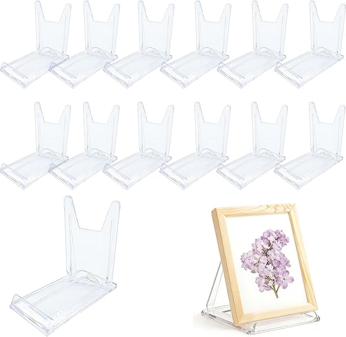 6 Pack Adjustable Clear Acrylic Display Stands for Purse, Book, Album, CD, Magazine, Picture, Plate & Artworks, Home Office Party Decor(4.02 x 2.36 x 4.5 Inch)