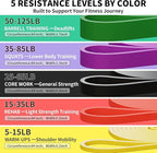 TOPOKO Resistance Bands Set of 5 – Pull Up Assistance Bands for Men & Women, Heavy Duty Workout Bands for Exercise, Strength Training, Stretching, Physical Therapy, Home & Gym