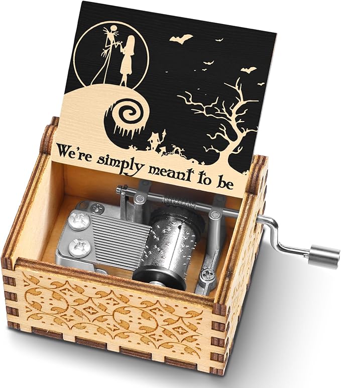 Swooflia Anime Wooden Music Box for Women - Hand Crank Engraved Musical Box Vintage Mechanism Personalized Gifts for Mom Aunt Daughter Niece Granddaughter Grandma Friend Jesus On Birthday