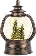 Christmas Tree Snow Globe Lantern-Glittering Light Up Musical Snow Globe Christmas Decorations, 6H Timer, USB & Battery Operated, Christmas Trees Indoor Home Décor
