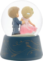Precious Moments 252103 You Make Life Beautiful Anniversary Musical Figurine with Glass Globe, Romantic Dancing Couple Snow Globe, Plays Let Me Call You Sweetheart