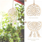 PRETYZOOM Wooden Dream Catcher Pendant 4.33 x 2.95 in with Tassel – Woven Boho Wall Hanging for Bedroom, Dorm & Living Room Decor, for Teens, Women & Gift Giving