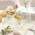 Glass Bud Vases Set of 12, Small Vases for Flowers, Clear Bud Vases in Bulk for Centerpieces Mini Vintage Vase for Rustic Home Wedding Table Decorations