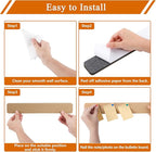 8Pcs Rectangle Felt Cork Board Bar Strips with 35 Pushpins, Self-Adhesive Bulletin Board Strips for Office School Home Wall Decor Stickers Memos Schedules Photos Display -Gradual Red