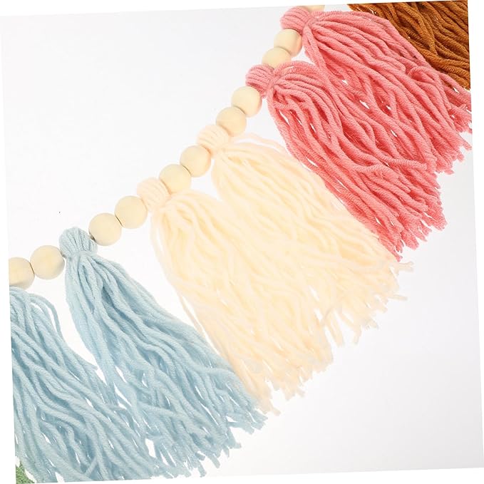 PRETYZOOM Beads Wall Hanging Decor Hand Woven Tassel Pendant for Home Decoration Indoor Wall Art Accent Present for Housewarming and Special Occasions