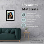 Creative Picture Frames 8.75 x 11.25 Magazine Frame with Full-Strength Glass, Holds Up To A 1/4" Thick Media with Installed Hangers for Easy Mounting, 11x14 Manhattan Black Frame with White Mat